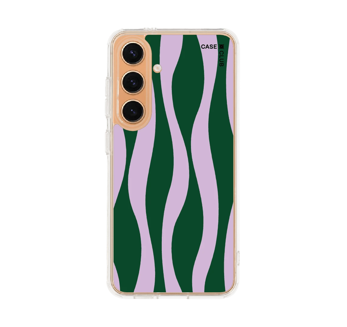 ลายคลื่นสีม่วงและเขียว